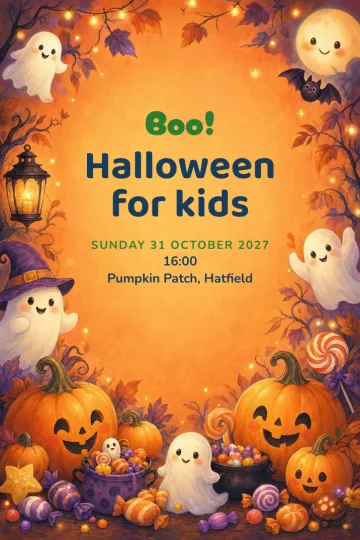 Halloween invitation, Little ghosts design